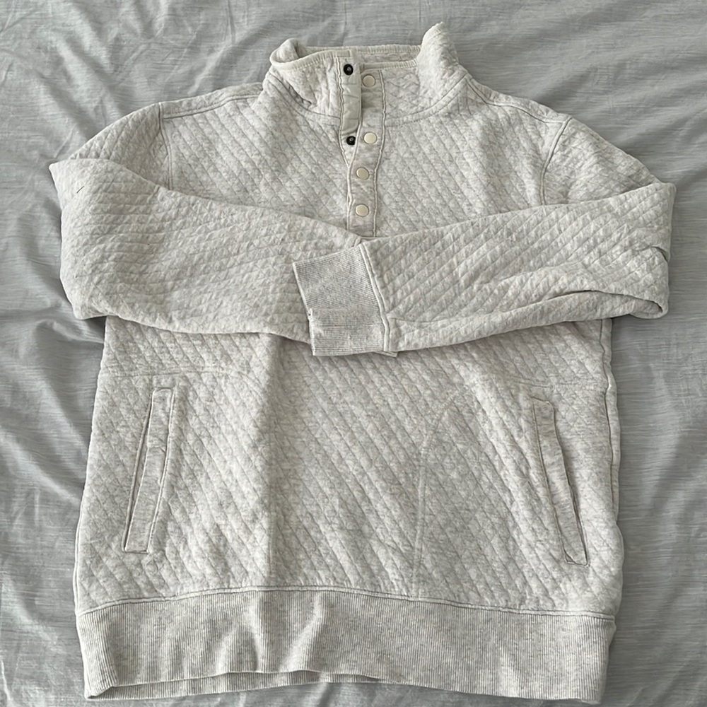 1/2 snap button cream colored sweater